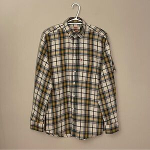 Levi's Men's Plaid Button Down Shirt - Green, Yellow, Cream, Maroon